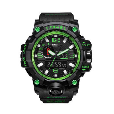 

Multi Function Dual Display Sport Electronic Wristwatch Waterproof Watch With Resin Band For Men