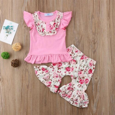 

Toddler Baby Girls T-shirt TopPants Leggings Outfit Kids Summer Clothes Set UK
