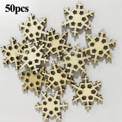 

50Pcs DIY Craft Christmas Xmas Wood Chip Hanging Pendant Ornaments Decor Home