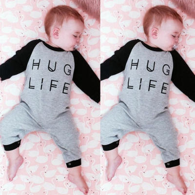 

Newborn Baby Boys Girls Infant Hug Life Romper Bodysuit Jumpsuit Clothes Outfits