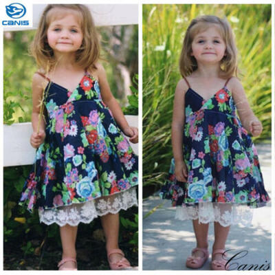 

Hot Infant Baby Girl Halter Flower Sleeveless Dress Summer Skirt Outfits Clothes