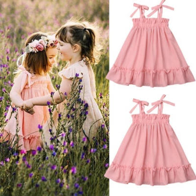 

Toddler Girl Princess Dress Sleeveless Off Shoulder Strap Pleated Dresses Skirts Outifits Clothes