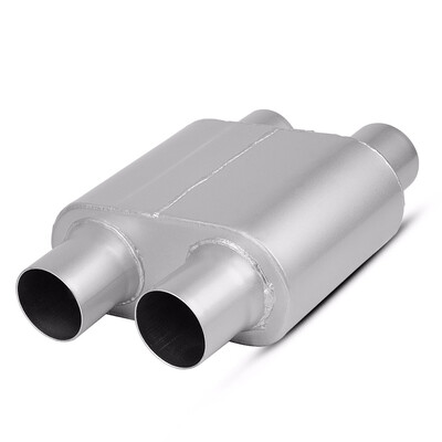 

Universal Muffler 25inch In&OUT Aluminized Steel Performance Racing Exhaust for cars 13" Overall Length