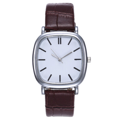 

RM Men Women Fashion Watch Leather Strap Line Analog Quartz Ladies Wrist Watches