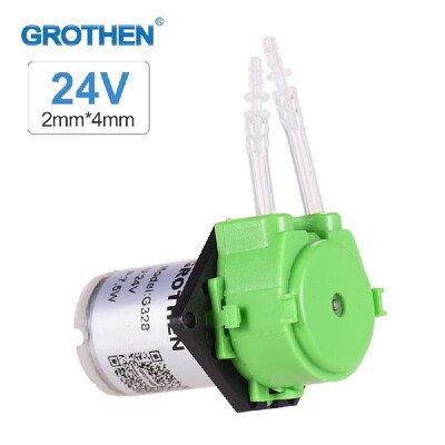 

GROTHEN DC 24V Dosing Pump Peristaltic Pump Mini Water Liquid Pump Peristaltic Tube Head Self-Priming Function for Aquarium Lab Ch