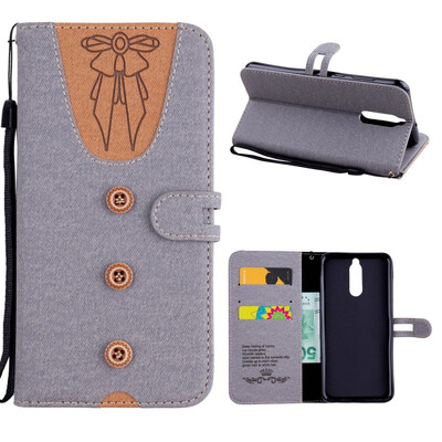 

MOONCASE Huawei Mate 10 Lite stitching embossed womens leather case - gray