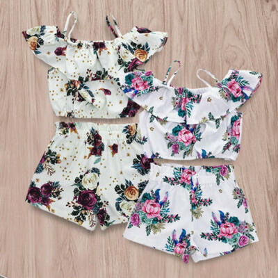 

Baby Girl Kids Summer Toddler Outfits Clothes T-shirt TopsShorts Pants 2PCS Set