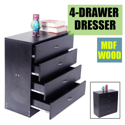 

4 Drawer Chest Dresser Bedroom Storage Cabinet Wood Furniture Clothes Organizer
