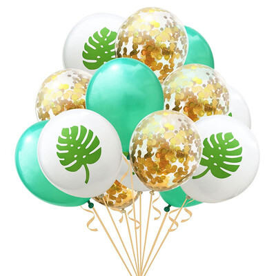 

FUNNYBUNNY Flamingo Turtle Leaf Pineapple Balloon Rose Gold Confetti Balloon Combination Hawaiian Party Decoration