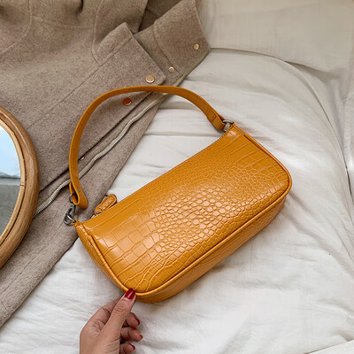 

Minority design European&American personality retro crocodile embossed single shoulder bag 2019 new fashion handbag