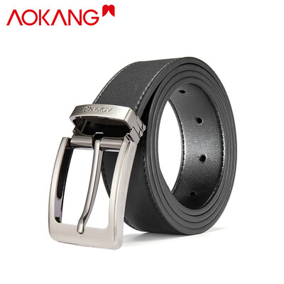 

Aokang official flagship store mens leather belt casual youth mens pants with pin buckle mens belt 8931502005 black black 130