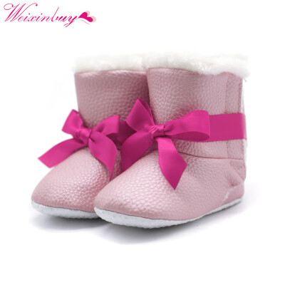 

Baby Boots Winter Glossy Shoes Crib cute Bowknot baby boots Bebe Infant Toddler Snowfield Snow Boots