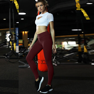 

Starmoon Women Pocket Stitching High-waist Fitness Running Yoga Nine-minute Pants