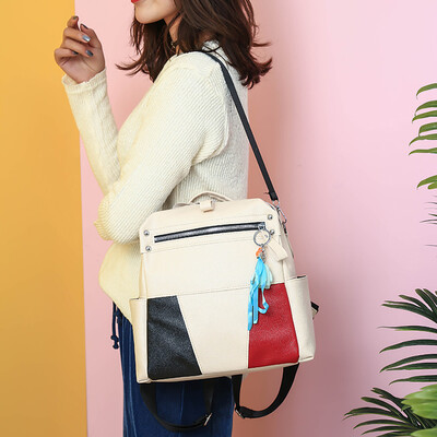 

Tailored Women s Fashion Versatile Travel Soft Leather Backpack Shoulder Messenger Bag