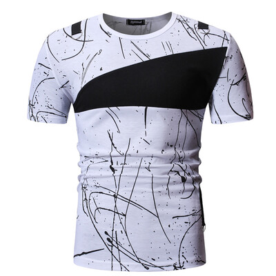 

Summer New Causal Stylish Mens Short Sleeve T-Shirt Slim Fit Tees Casual Summer Muscle Men Holiday Causal Slim Fashion T-shirt