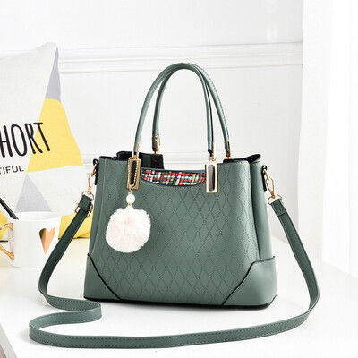 

2019 new European&American big bag new ladies bag PU leather large capacity simple shoulder bag handbag