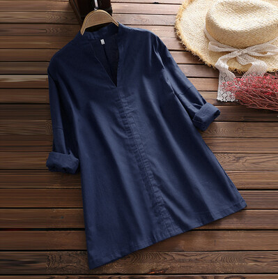 

Starmoon Women Fashion Casual Solid V-Neck Long Sleeve Loose Top T-Shirt Blouse