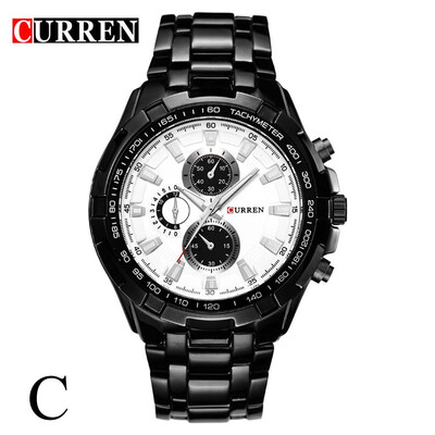 

Gobestart CURREN Fashion Big Ddial Casual Business Mens Watch Quartz Waterproof Steel Bel
