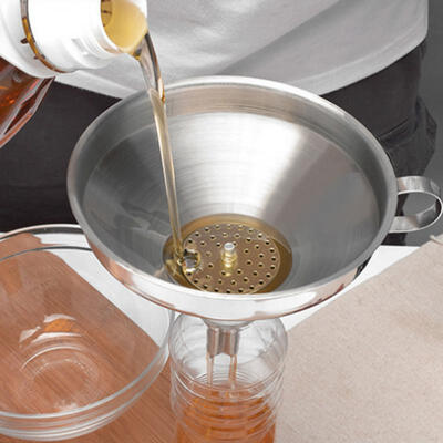 

Greensen 10Cm Stainless Steel Filter Funnel Conical Coffee Oil Funnel With Removable Filter
