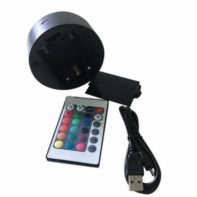 

3D Small Table Lamp USB Touch Remote Control Colorful Dimming Acrylic Night Light Gift Light Base With Remote Control
