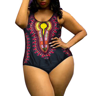 

Saidsome Women Curve Appeal Dashiki African Printing Push-Up Bikini Jumpsuit