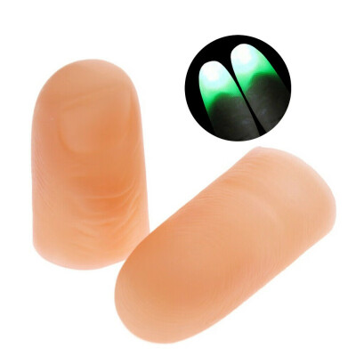 

New Hot 2PCSset LED Light Up Finger Halloween Thumbs Light Multi Color Magic Prop Party Bar Show Lamp Glowing Fingers