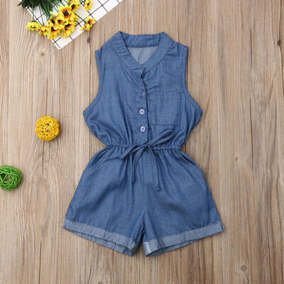 

Kids Baby Girls Clothes Sleeveless Romper Jumpsuit Overall Casual Outfits Set