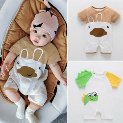 

US Cotton Newborn Infant Baby Boy Girl Bodysuit Romper Jumpsuit Cartoon Clothes