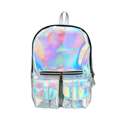 

Shiny Backpack Women Large Capacity College Style Girls Zipper Shoulder Bag