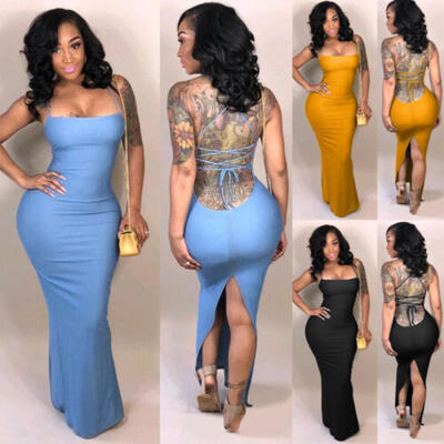 

Womens Summer Boho Casual Long Maxi Evening Party Cocktail Beach Dress Sundress