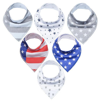 

6pcs Cotton Triangle Baby Bib Newborn Feed Saliva Towel Toddler Burp Cloths