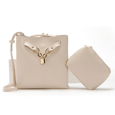

Tailored Women Fashion Bucket With Hardware Lock Composite Shoulder Messenger Bag 2pcs