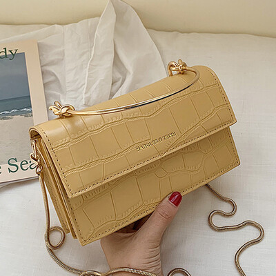 

Womens bag 2019 new fashion crocodilian chain bag mini small square bag shoulder slung handbag