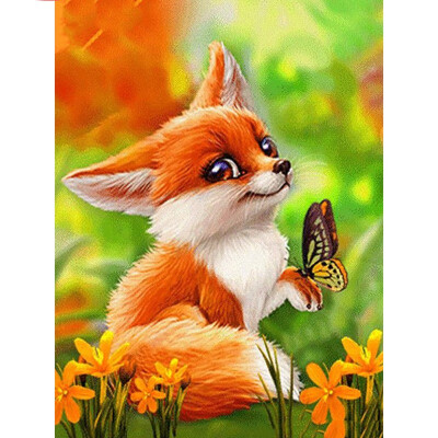 

kirin show 5D DIY Diamond Painting Animal Butterfly And Fox Diamond Embroidery Full drill Mosaic Picture Of Rhinestones Home Decor