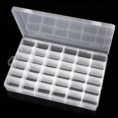 

Lixada Portable Clear Plastic Fishing Tackle Box Organizer Storage Container with Adjustable Dividers 36 Grids