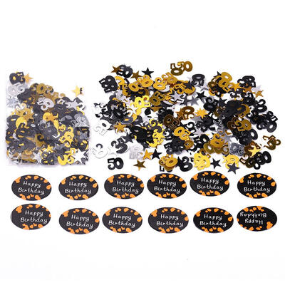 

600pcs Sequin Happy Birthday Confetti Paper Number Party Sprinkles Supplies