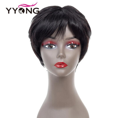 

YYONG Natural Weave Short Wigs Brazilian Hair Wig Short Human Hair Wigs For Black Women Bob Wig