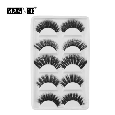 

〖Follure〗5 Pair Thick Black Eyelashes Handmade Natural False Eyelashes Makeup Natural