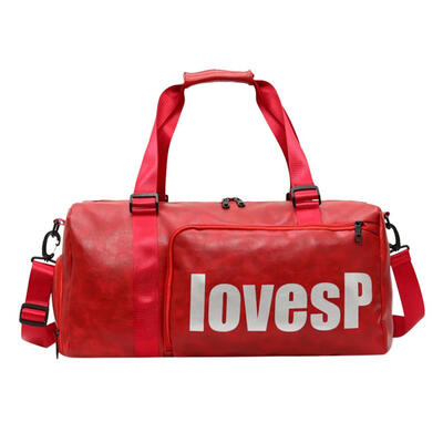 

Leather Sport Gym Bags Shoes Pocket Unisex Outdoors Travel Shoulder Handbag