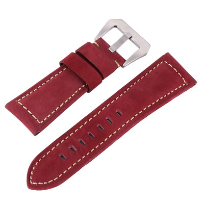 

Leather Padded Vintage Watch Band Brushed Tang Buckle For Men
