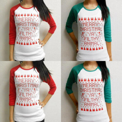 

Women Casual Tops New T-Shirt Loose Fashion Blouse Cotton Blouse Long Sleeve UK