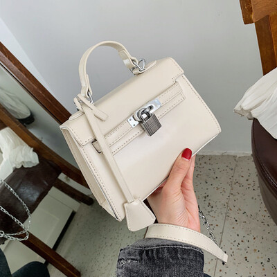 

Qiao Bani 2019 new European&American style fashion simple solid color chain Kelly bag hand shoulder diagonal cross tide handbag