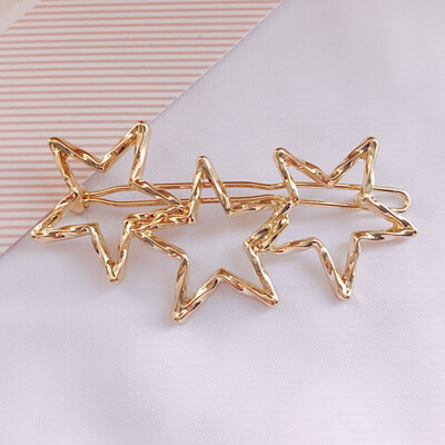 

WomenHair Barrette Clips Alloy Hollow Out Geometric Shaped Hairgrips Hair Pin Hair Accessories