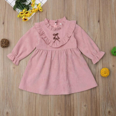 

2019 Newborn Baby Girls Dress Long Sleeve Party Pageant Dress Cute Clothes