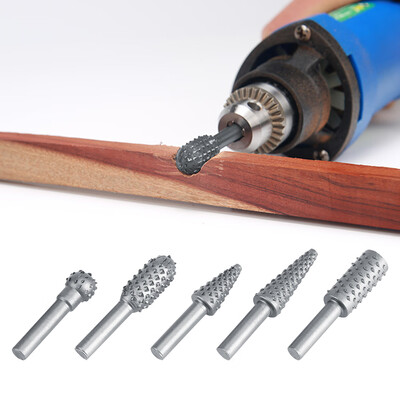 

5Pcs Silver Hard Alloy Rotary Burr Rasp File Set 63mm Shank Wood Carving Drill Bits Rotary Burr Rotary File