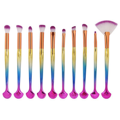 

10pcs Shell Makeup Brushes Kit Eyeshadow Blush Powder Beauty Cosmetic Tool