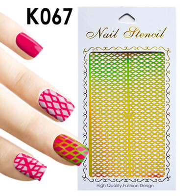 

Toponeto 1Pc Irregular Hollow Nail Art Vinyls Stencil Stickers Manicure