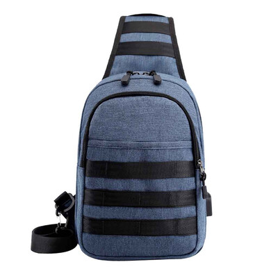 

Tailored Men Anti-Theft USB Bag Chest Bag Oxford Cloth Outdoor Shoulder Bag Messenger Bag