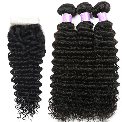 

Amazing Star Malaysian Virgin Hair Bundles with Closure Deep Wave with Closure 100 Human Hair Bundles with Closure with Baby Hair