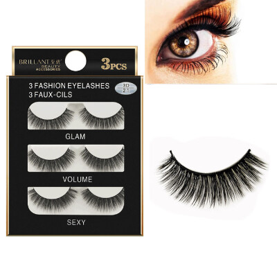 

〖Follure〗3 Pairs 3D Long False Eyelashes Makeup Natural Fake Thick Black Eye Lashes